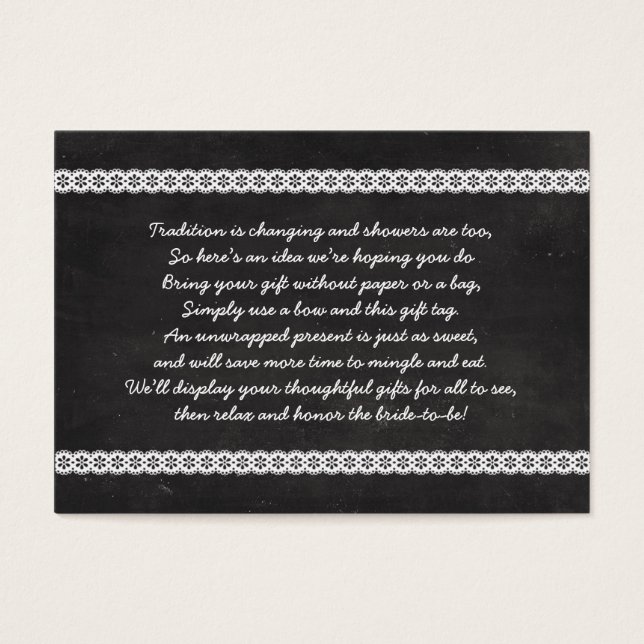 Chalkboard Pas d'emballage affichage douche nuptia (Devant)