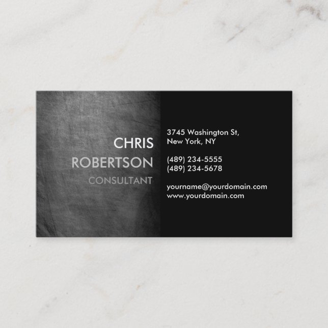 Chalkboard Pattern Black Attractive Business Card (Front)