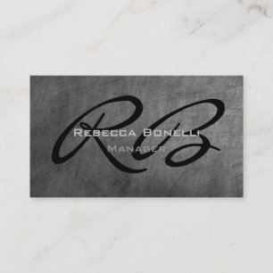 Chalkboard Pattern Black Monogram Business Card