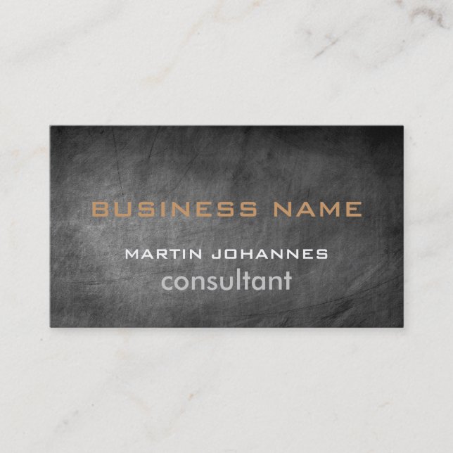 Chalkboard Pattern Grey Trendy Business Card (Front)