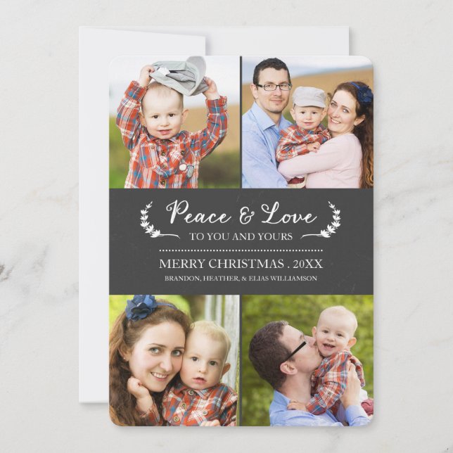 Chalkboard Peace and Love Carte photo (Devant)