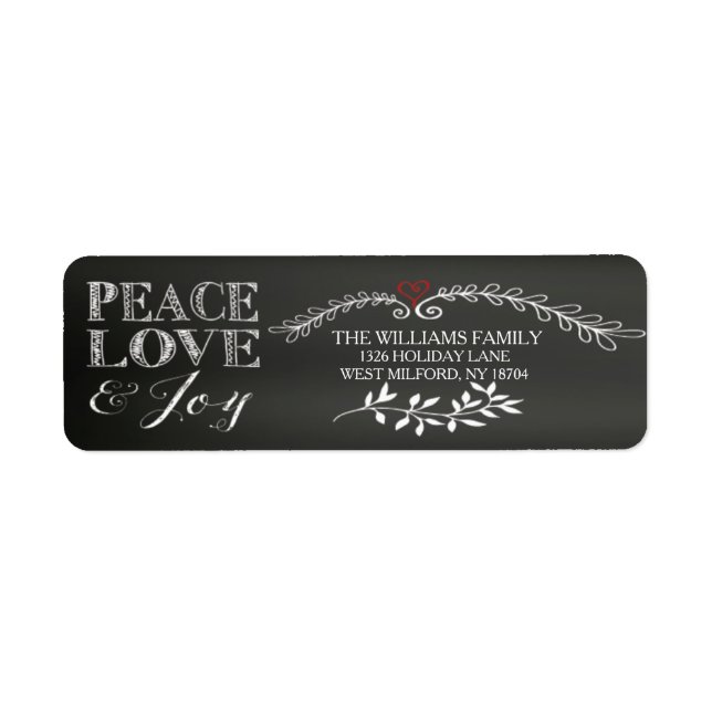 Chalkboard Peace Love Joy Holiday (Devant)