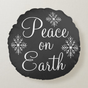 Chalkboard Peace on Earth Coussin