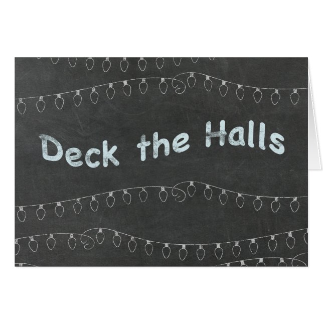Chalkboard Personalized Deck the Halls (Front Horizontal)