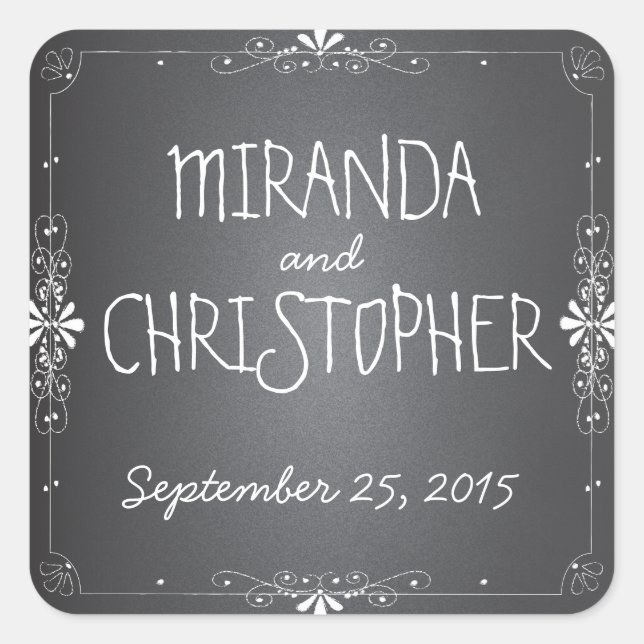 Chalkboard Personalized Favour Stickers (Front)