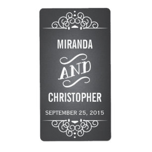 Chalkboard Personalized Wedding Favour Labels