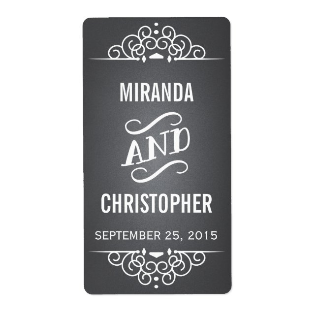 Chalkboard Personalized Wedding Favour Labels (Front)