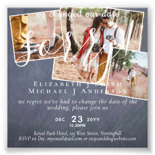 Chalkboard PHOTO Change Plans New Date Postponed