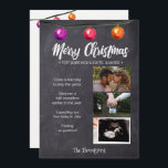 Chalkboard Photo Christmas Pregnancy Announcement<br><div class="desc">Spread the joy of your pregnancy this Christmas with the Chalkboard Photo Christmas Pregnancy Announcement. This charming and heartwarming flat card allows you to share the excitement of your journey with close family and friends in a delightful and festive way. The centerpiece of the announcement is a beautiful chalkboard-style photo...</div>