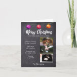 Chalkboard Photo Christmas Pregnancy Announcement<br><div class="desc">The excitement of your pregnancy can be shared with close family and friends with this Christmas chalkboard photo collage card. Entice then with other highlights from the year and surprise and delight them with the big news of baby's arrival month. Customize the special greeting, names, details, photos as you'd like....</div>