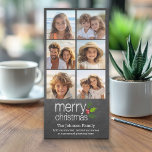 Chalkboard Photo Collage Merry Christmas Holly Holiday Card<br><div class="desc">A simple and modern design that highlights your photos. If you have any problems with your picture or text,  click on the customize button and you will be able to move things around and make changes.</div>