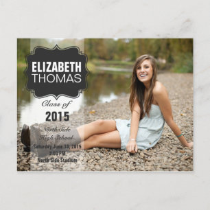 Chalkboard Photo Graduation Party Announcement