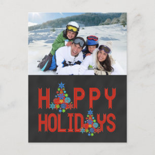 CHALKBOARD PHOTO HOLIDAY GREETING   RED