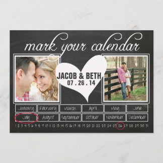 Chalkboard Photo Save the Date Calendar