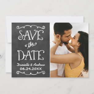 Chalkboard Photo Split Panel Wedding Save The Date