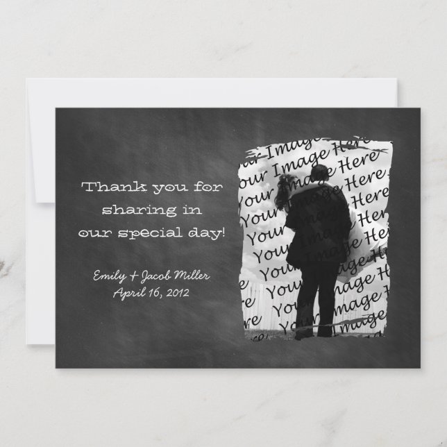 Chalkboard Photo Thank You Notes (Front)