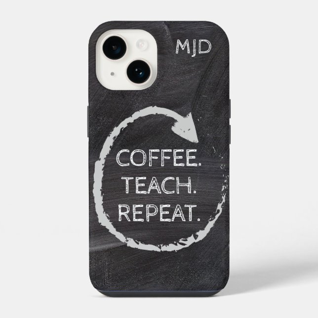 Chalkboard Phrase Monogram  iPhone Case (Back)