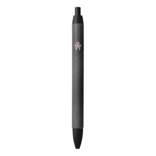 Chalkboard Pink Awareness Ribbon Black Ink Pen