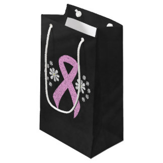 Chalkboard Pink Awareness Ribbon Small Gift Bag