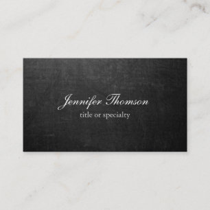 Chalkboard Plain Simple Grey Classical Handwriting Business Card