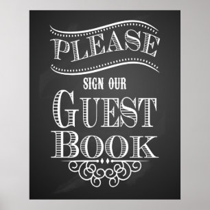 Chalkboard "Please sign our Guest book" print