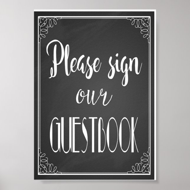 Chalkboard Please sign our guest book print (Front)