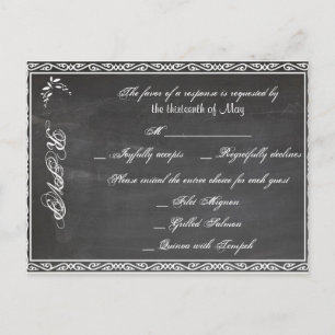 Chalkboard Posh RSVP Postcard