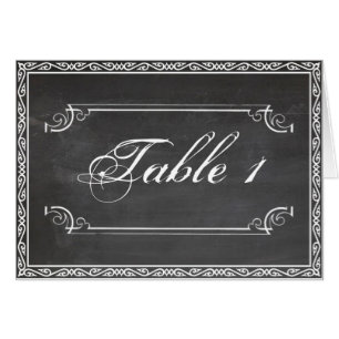 Chalkboard Posh Wedding Table Number