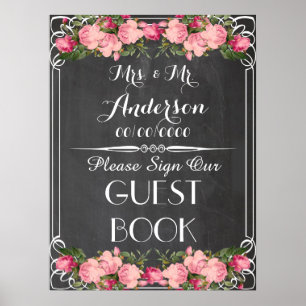 chalkboard poster ,wedding guestbook poster