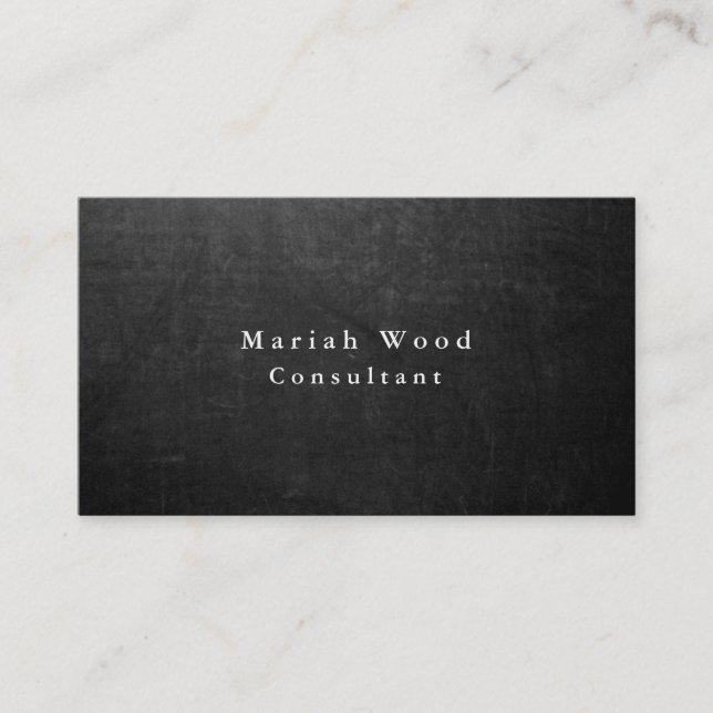 Chalkboard Professional Elegant Grey White Modern Business Card (Front)