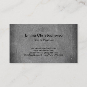 Chalkboard Professional Grey  Plain Modern Stylish Business Card