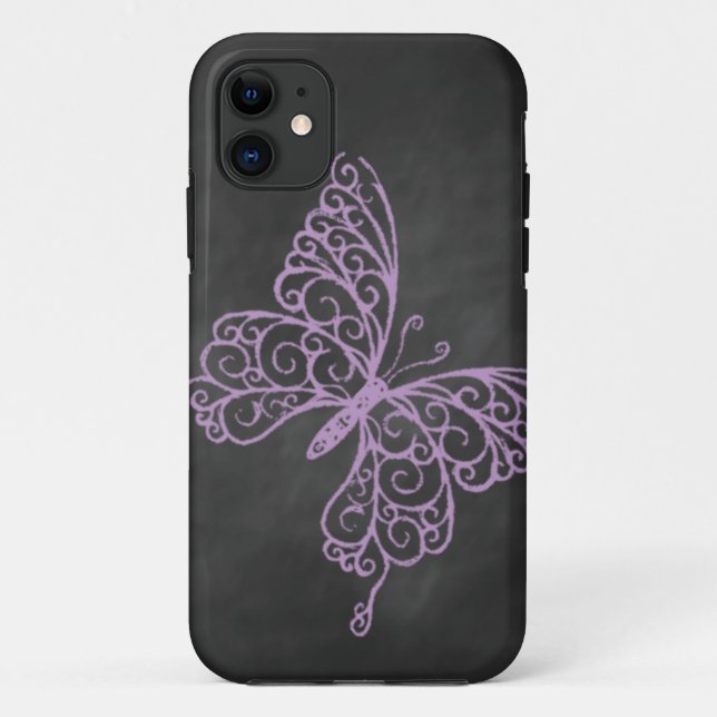 Chalkboard Purple Butterfly iPhone 5 Case-Mate ID Case-Mate iPhone Case (Back)