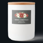 Chalkboard Red Floral Christmas Custom Label<br><div class="desc">Custom text holiday Merry Christmas food label or favour label with rustic chalkboard pattern and red and white vintage flowers.</div>