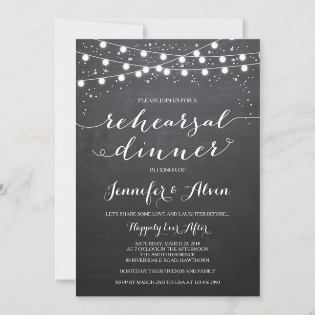 Chalkboard Rehearsal Dinner Invitation (Front)