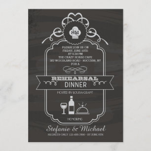 Chalkboard Rehearsal Dinner Party Invitation
