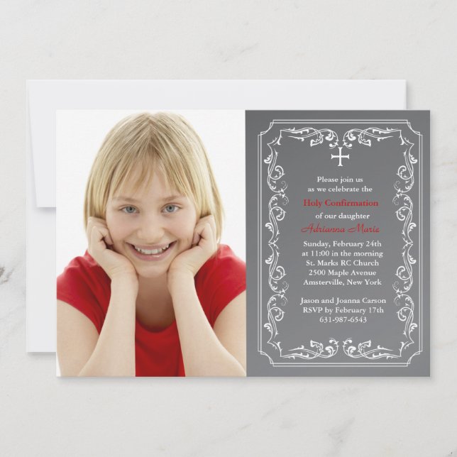 Chalkboard Religious Photo Invitation (Front)