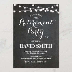 Chalkboard Retirement Party Invitation Card