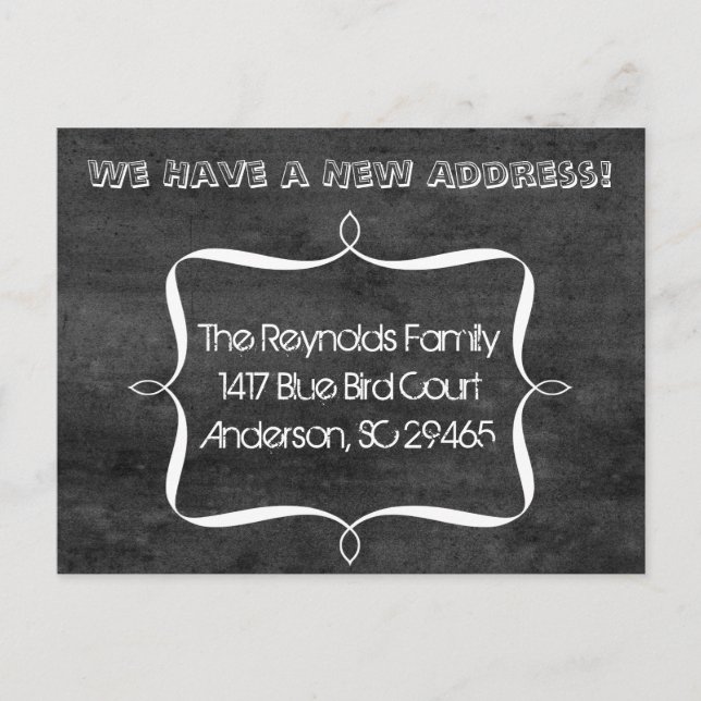 Chalkboard Ribbon New Address Moving Announcement (Front)