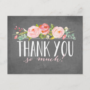 Chalkboard Rose Garden   Thank You Card
