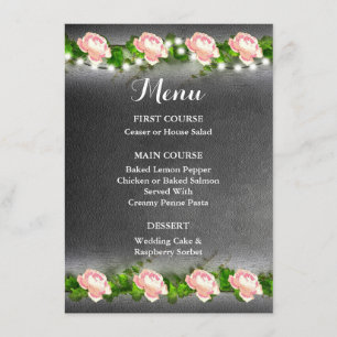 Chalkboard Rose Wedding Menu