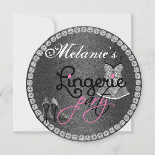 CHALKBOARD ROUND Pajama Party Invitation
