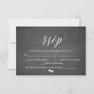 Chalkboard RSVP Script Response Card Typography