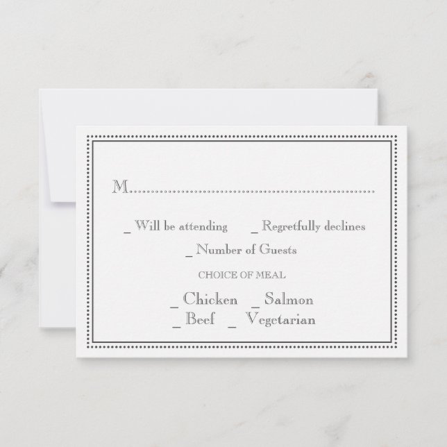 Chalkboard RSVP Wedding Card (Front)