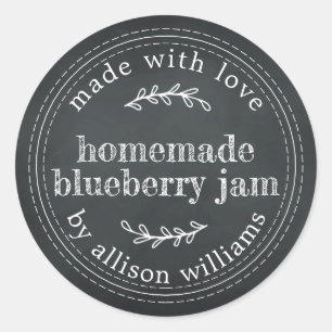 Chalkboard Rustic Homemade Jam Classic Round Sticker