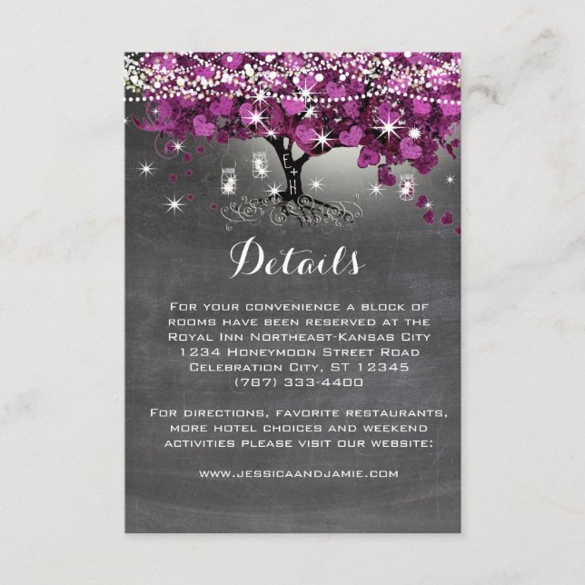 Chalkboard Sangria Wine Forest Heart Leaf  Enclosure Card (Front)