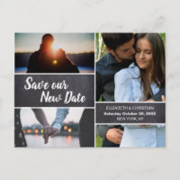 Chalkboard Save Our New date Photo Collage Wedding