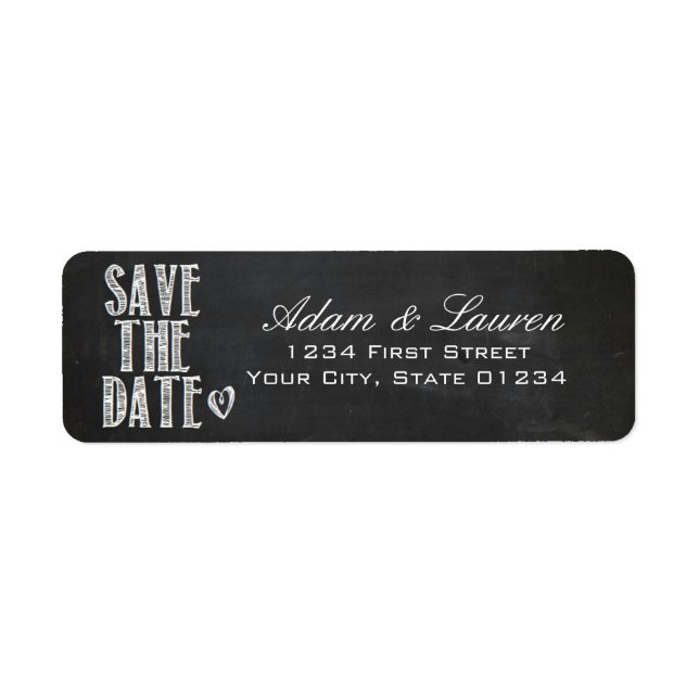 Chalkboard Save the Date Address Labels (Front)