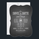 Chalkboard Save the Date Announcement<br><div class="desc">Swirls,  Cute Heart,  Arrows and Modern Typography or a black chalkboard printed photo effect. Rustic Chalkboard Save the Date Card. Elke Clarke© Whimsical,  romantic save the date announcements for country weddings which you can customize available at www.zazzle.com/epclarke.</div>