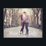 Chalkboard Save the Date Announcement Postcard<br><div class="desc">White Chalkboard Save the Date Announcement Postcard 
 
 Modern,  whimsical and elegant save the date postcard.</div>