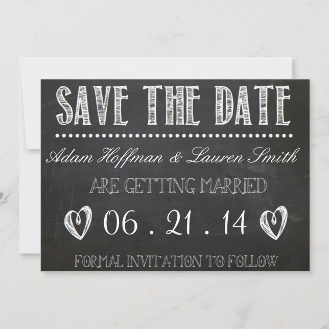 Chalkboard Save the Date Invitation (Front)